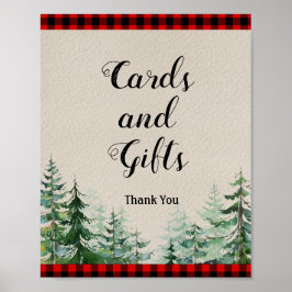 Lumberjack Wasserfarbkarten und Geschenke-Zeichen Poster