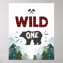 Lumberjack Wild One Forest Trees Wild One Sign Poster