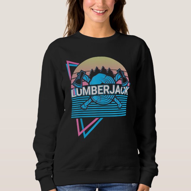 Lumberjack Wood Working Retro Sweatshirt (Vorderseite)