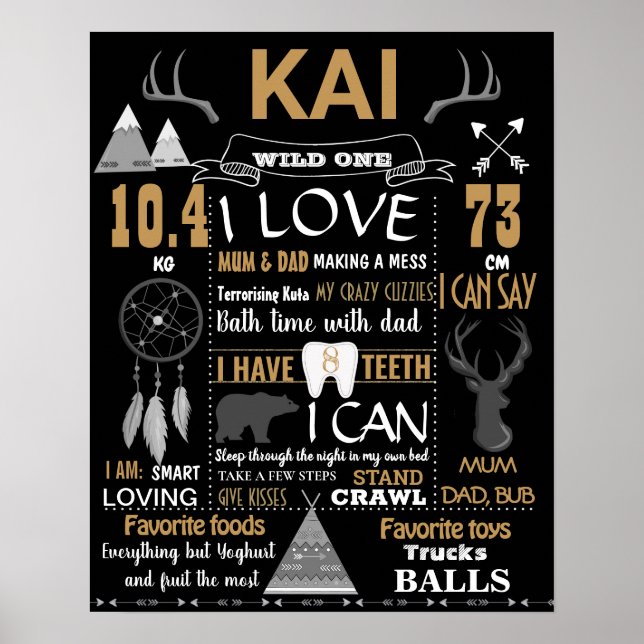 Lumberjack Woodland Antlers Elk Elk Elch Geburtsta Poster (Vorne)