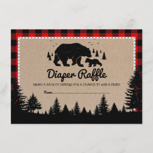 Lumberjack Woodland Bear Babydusche Windelwindeln Begleitkarte