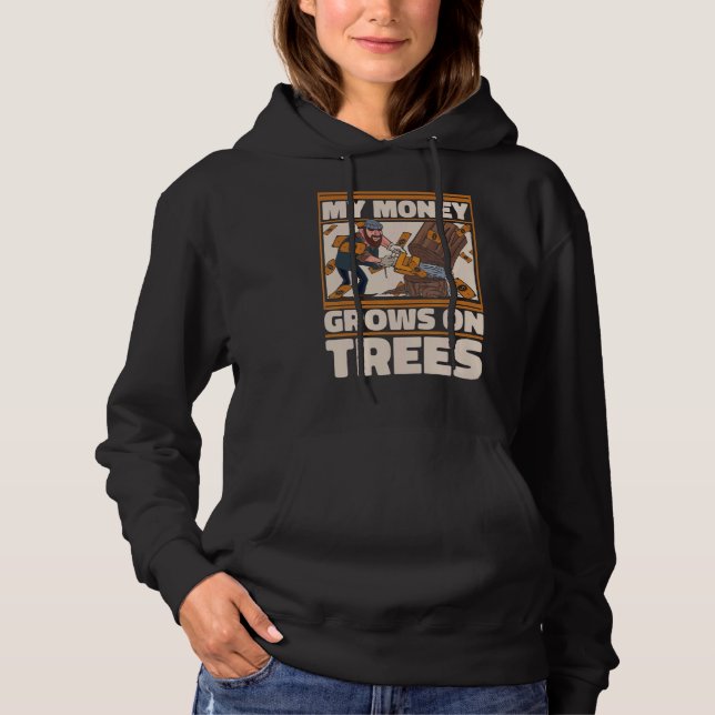 Lumberjack Woodworker Ax Chainsaw Hoodie (Vorderseite)