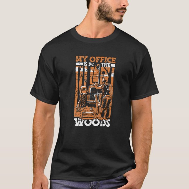 Lumberjack Woodworker Ax Chainsaw T-Shirt (Vorderseite)