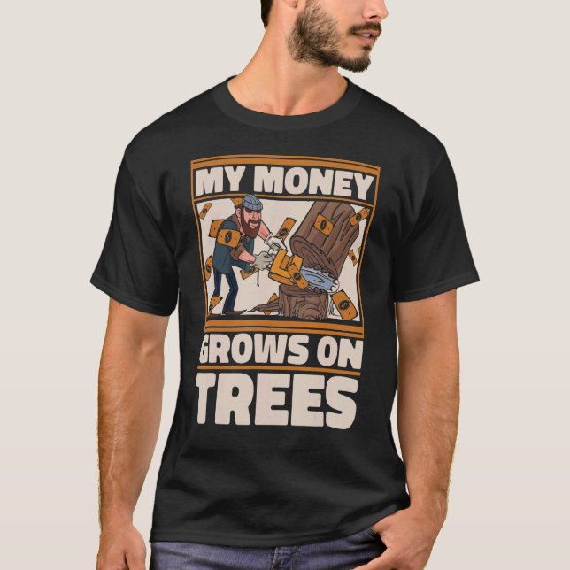 Lumberjack Woodworker Ax Chainsaw T-Shirt (Vorderseite)