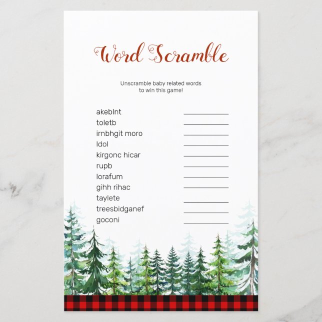 Lumberjack Word Scramble Game (Vorderseite)