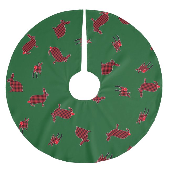 Lumberjackrabbits Polyester Weihnachtsbaumdecke (Vorderseite)