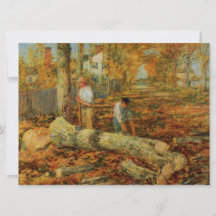 Lumberjacks Cutting Wood (von Childe Hassam)