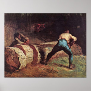 Lumberjacks sägen Holz von Jean-Francois Millet Poster