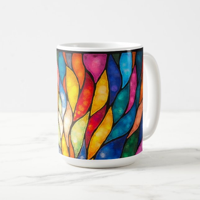 Lumina Bloom: Spectrum in Motion Kaffeetasse (VorderseiteRechts)
