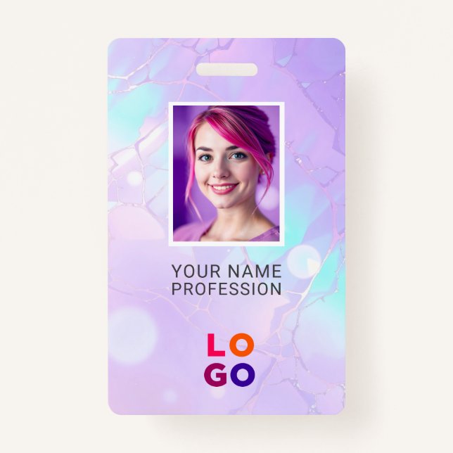 Lumina Opal Business Logo, Foto, QR Code, Name ID Ausweis (Vorderseite)