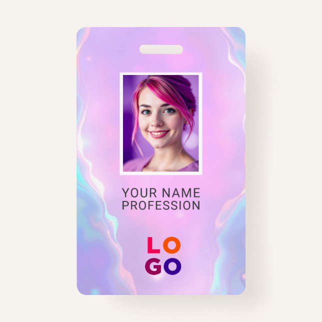 Lumina Opal Business Logo, Foto, QR Code, Name ID Ausweis (Vorderseite)