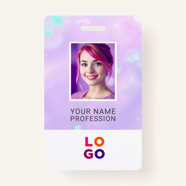 Lumina Opal Business Logo, Foto, QR Code, Name ID Ausweis (Vorderseite)