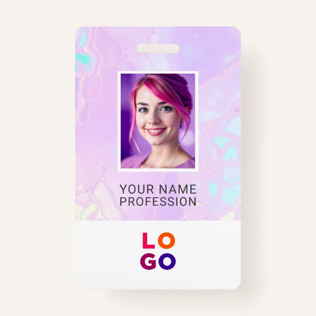 Lumina Opal Business Logo, Foto, QR Code, Name ID Ausweis (Vorderseite)