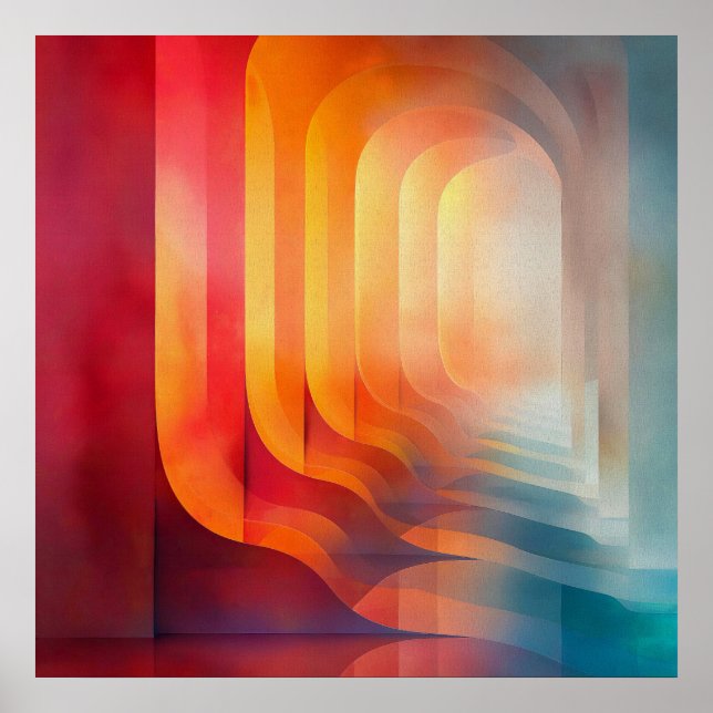 Luminer Passag – Abstrakter geometrischer Fluss Poster (Vorne)