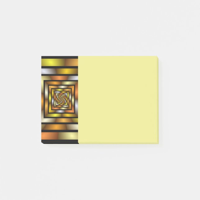 Luminer Tunnel Farbiger Trippy-Fraktal-Grafik Post-it Klebezettel (Vorderseite)