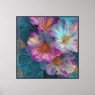 Luminerter abstrakter Blumenleinwand-Impuls Leinwanddruck
