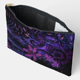 Luminescent Purple Tribal Plumeria Cosmetic Bag –  Zubehörtasche