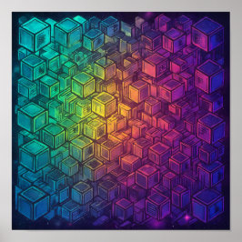 Luminesk geometrische kubistische Wanddekoration u Poster