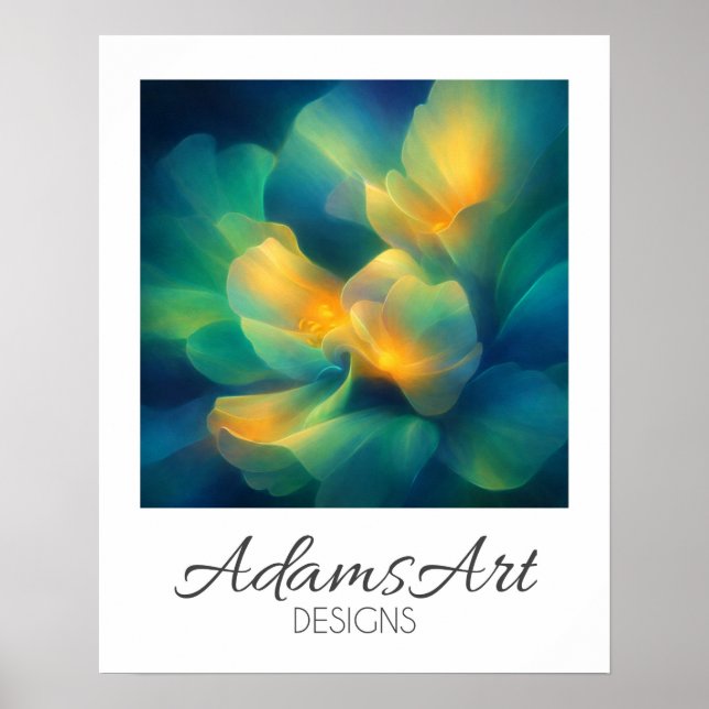 Lumineske Traumlandschaft Blumenposter Poster (Vorne)