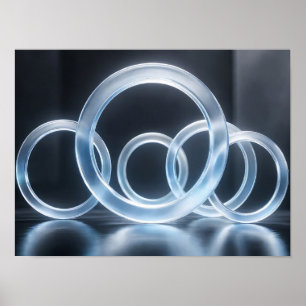 Lumineszente Glasringe Abstrakte Wandkunst Poster