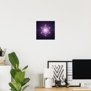 Lumineszentes Heilige Geometrie Sternenmuster Poster