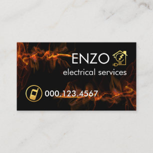 Lumineszentes rotes Blitzwelle-Elektriker Visitenkarte