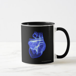 Lumineszenzansicht des menschlichen Herzens Tasse