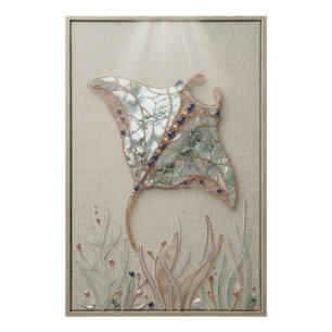 Lumineszierender Mantarochen-Wandkunst Poster