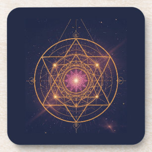 Lumineszierendes Mandala der goldenen Harmonie Getränkeuntersetzer