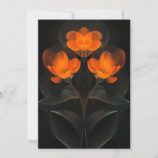 Luminöse Cyberflora Orange Black Cyber Blume Einladung