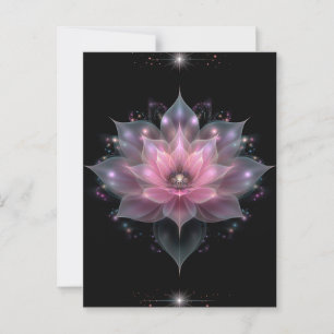 Luminöse Lotus-Blume - Hellrosa Schwarze Blüte Postkarte