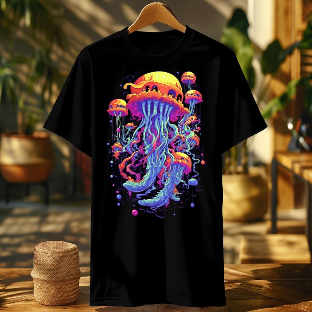Luminöse Qualle Riesenriegel farbenfrohe Qualle T-Shirt (Von Creator hochgeladen)