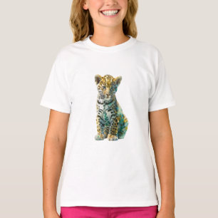 Luminöser ätherischer Leopard-Welpe Kunstdruck T-Shirt