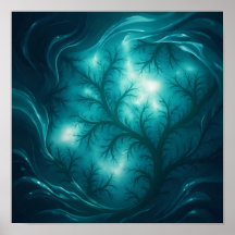 Luminöser Fluss-Fraktal-Wallpaper und Kunstprint