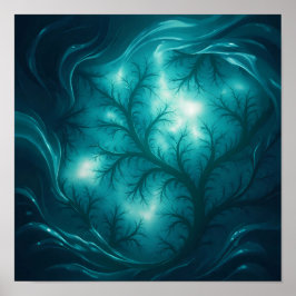 Luminöser Fluss-Fraktal-Wallpaper und Kunstprint Poster