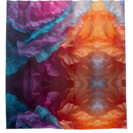 Luminous Abstract Tissue Paper Layers Duschvorhang