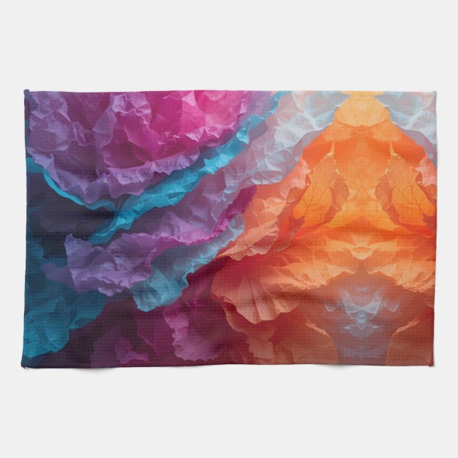 Luminous Abstract Tissue Paper Layers Geschirrtuch (Horizontal)