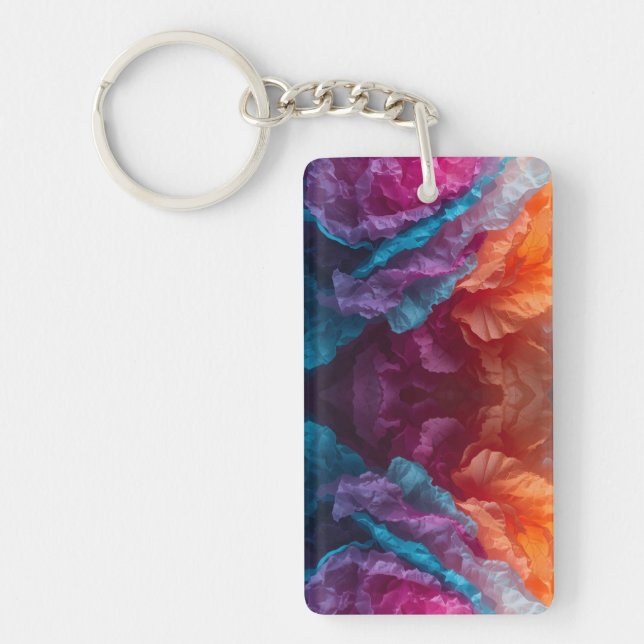 Luminous Abstract Tissue Paper Layers Schlüsselanhänger (Vorderseite)