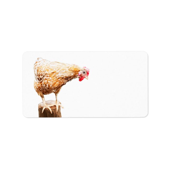 Luminous Chicken Art Shipping Label Sticker Adressaufkleber (Vorne)