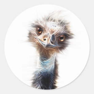 Luminous Chicken Emu Art Stickers