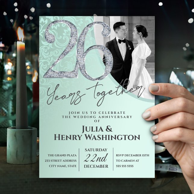 Luminous Diamond 26th Wedding Anniversary  Einladung (Von Creator hochgeladen)