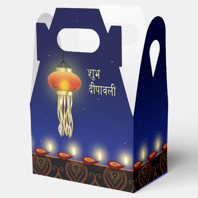 Luminous Diwali Lamp - Gefallen Box Gable Geschenkschachtel (Geöffnet)