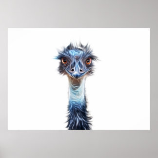 Luminous Emu Art Poster