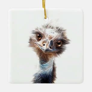 Luminous Emu Bird Art Keramikornament