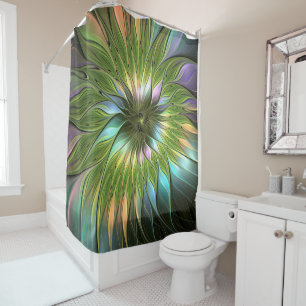 Luminous Fantasy Blume Fraktal Art Duschvorhang