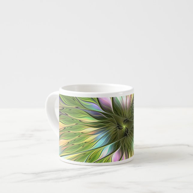 Luminous Fantasy Blume Fraktal Art Espressotasse (Vorderseite Links)