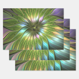 Luminous Fantasy Blume Fraktal Art Geschenkpapier Set