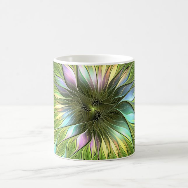 Luminous Fantasy Blume Fraktal Art Kaffeetasse (Mittel)