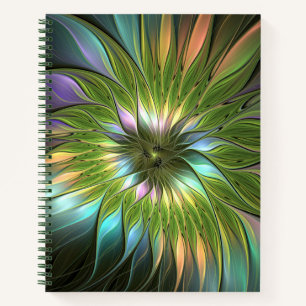 Luminous Fantasy Blume Fraktal Art Notizbuch