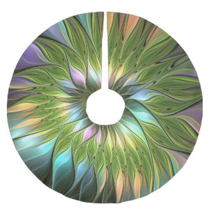 Luminous Fantasy Blume Fraktal Art Polyester Weihnachtsbaumdecke